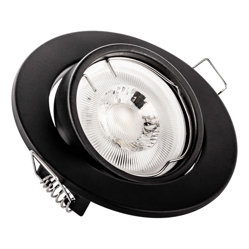 Süvistatav laevalgusti 1xGU10/MR16/10W/230V, läbimõõt 9 cm, must
