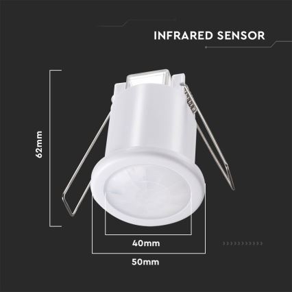 Süvistatav liikumisandur PIR 360° 400W/230V valge