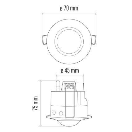 Süvistatav liikumisandur PIR B 360° 1200W/230V valge