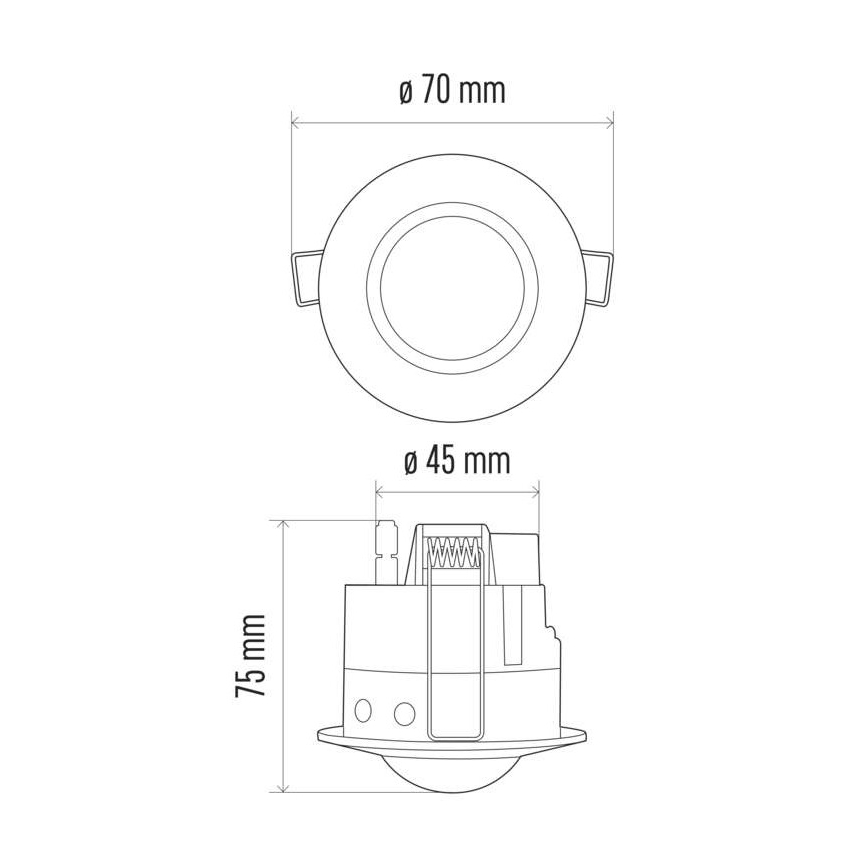 Süvistatav liikumisandur PIR B 360° 1200W/230V valge