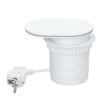 Süvistatav seinakontakt 20W juhtmevaba laadimisega, 1× pistikupesa + USB-A ja USB-C, valge