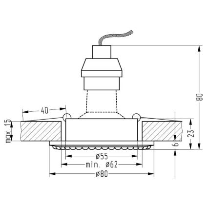 Süvistatav valgusti SOC 1xGU10/50W/230V