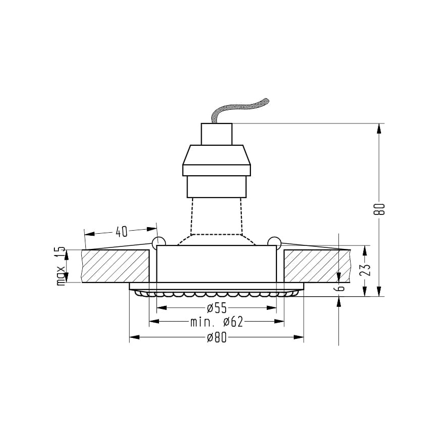 Süvistatav valgusti SOC 1xGU10/50W/230V