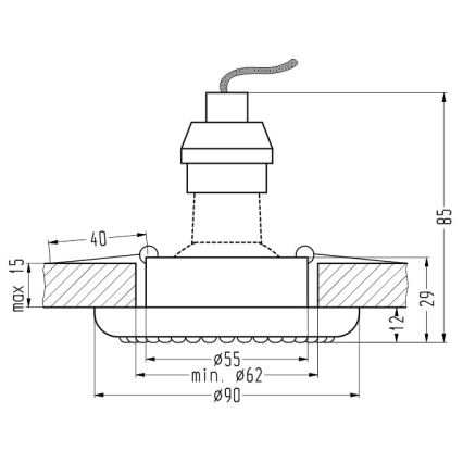 Süvistatav valgusti SOC 1xGU10/50W/230V