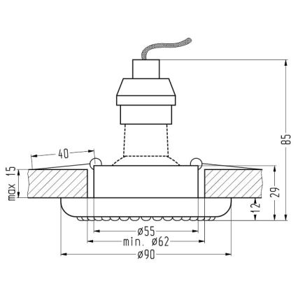 Süvistatav valgusti SOC 1xGU10/50W/230V