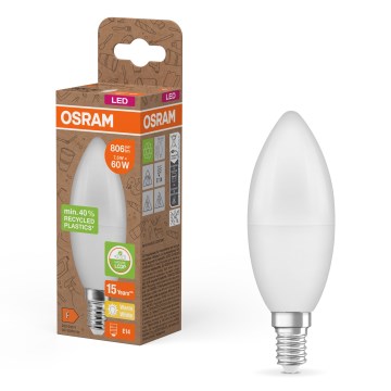 Taaskasutatud plastist LED-pirn B39 E14/7,5W/230V 2700K - Osram