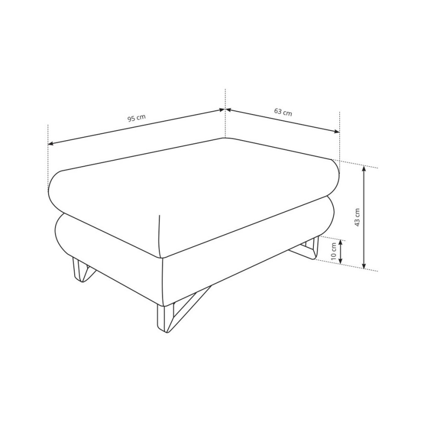 Taburet AVESTA 63x95 cm antratsiit