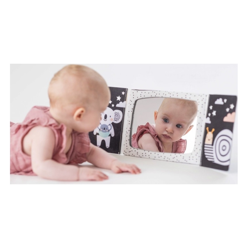 Taf Toys - Beebi pehme raamat peegliga must