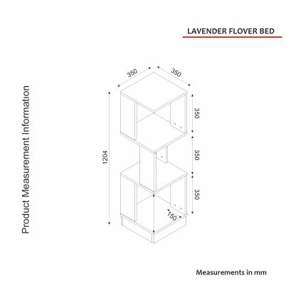 Taimeriiul LEVANDER 120,4x35 cm valge