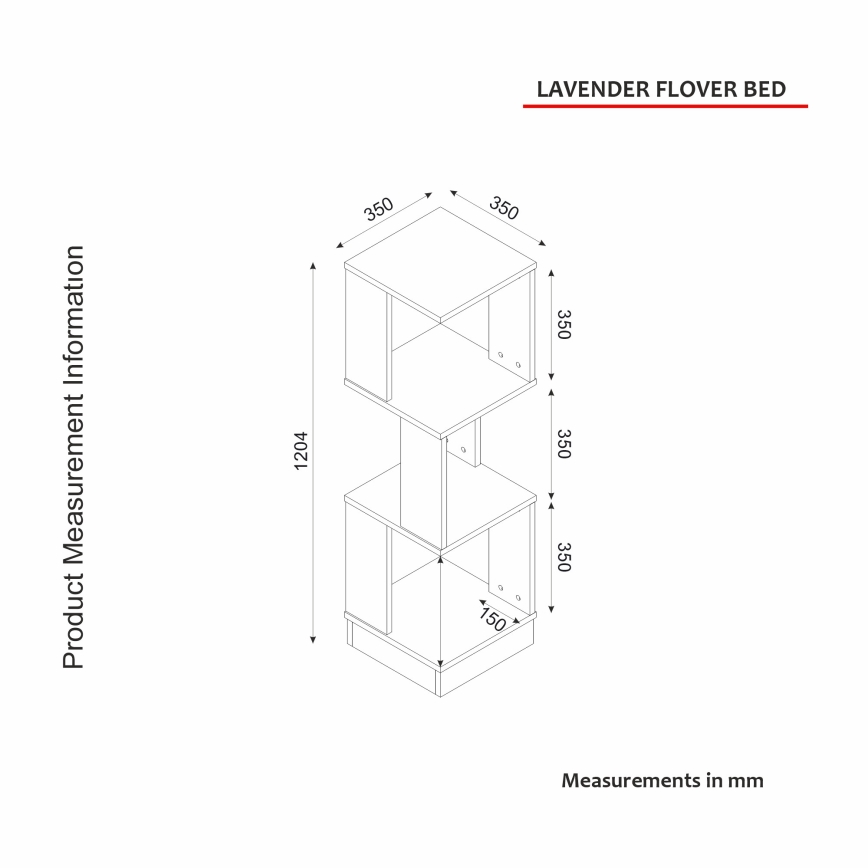 Taimeriiul LEVANDER 120,4x35 cm valge