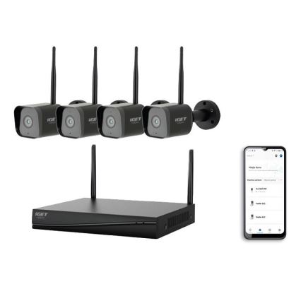 Tark kaamerasüsteem + 4x kaamera koos 2K+ sensoriga, 12V, IP65, Wi-Fi, Tuya