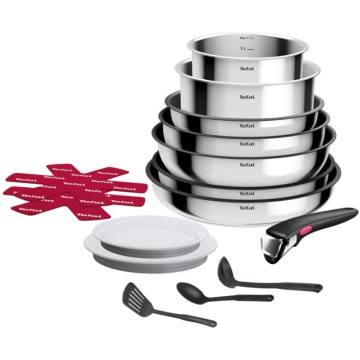 Tefal - 15-osaline INGENIO COOK roostevabast terasest pottide ja pannide komplekt