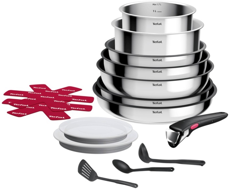 Tefal - 15-osaline INGENIO COOK roostevabast terasest pottide ja pannide komplekt