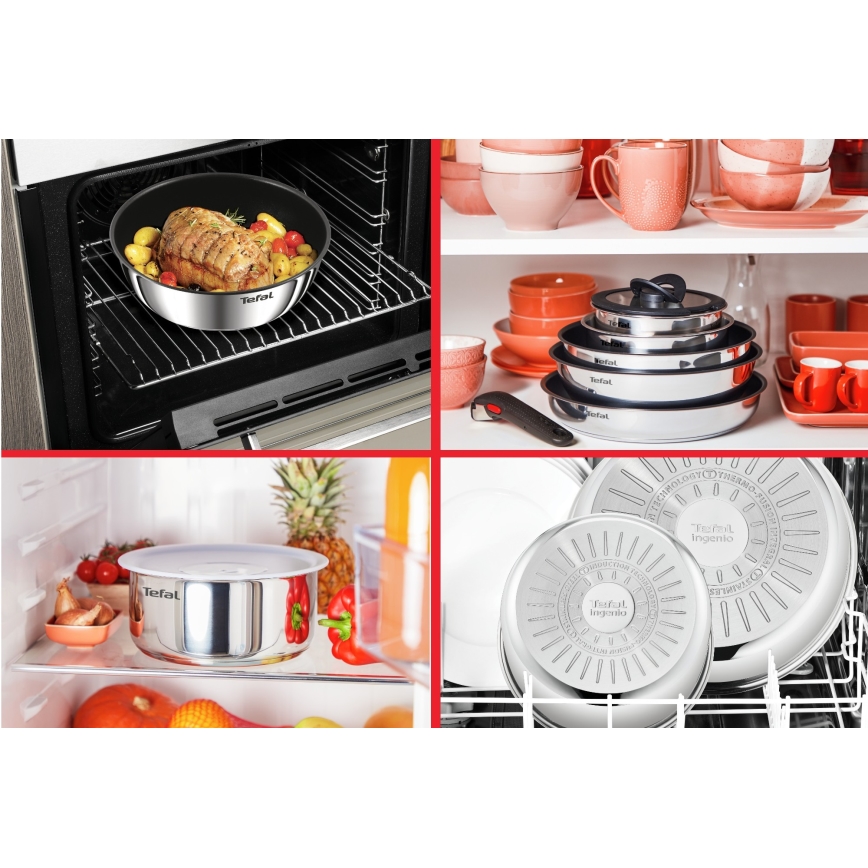 Tefal - 3-osaline INGENIO COOK kööginõude komplekt roostevabast terasest