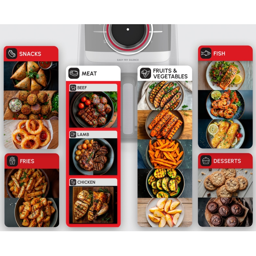 Tefal - 5 l kuumaõhufritüür EASY FRY SILENCE SMART 1400-1670W/230V