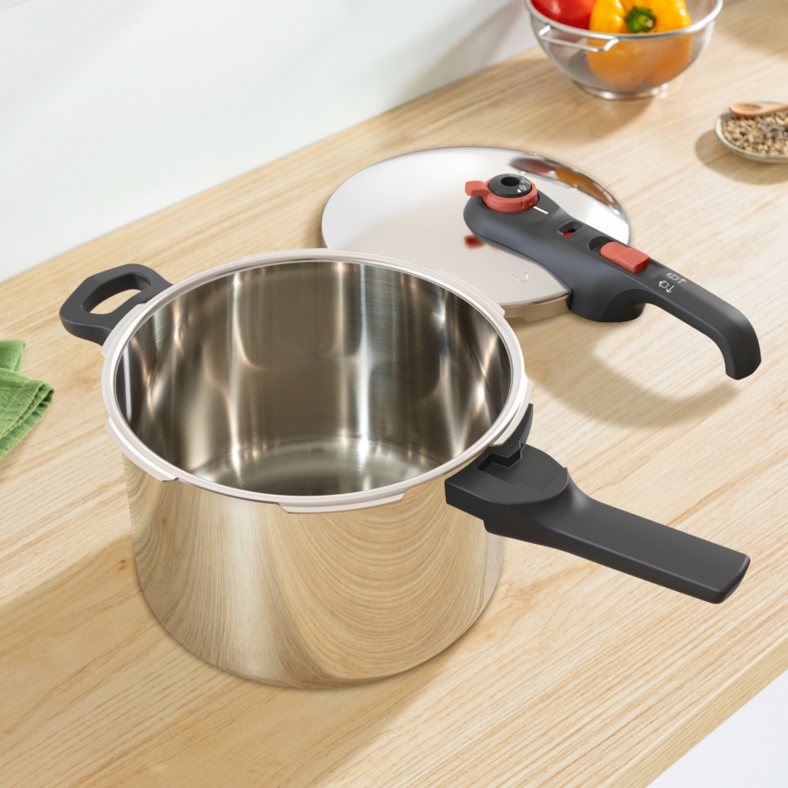 Tefal - 6 l surupott SECURE TRENDY + 5-osaline komplekt INGENIO EMOTION