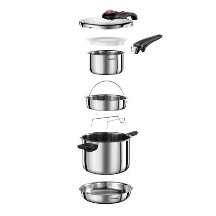 Tefal - 6 l surupott SECURE TRENDY + 5-osaline komplekt INGENIO EMOTION