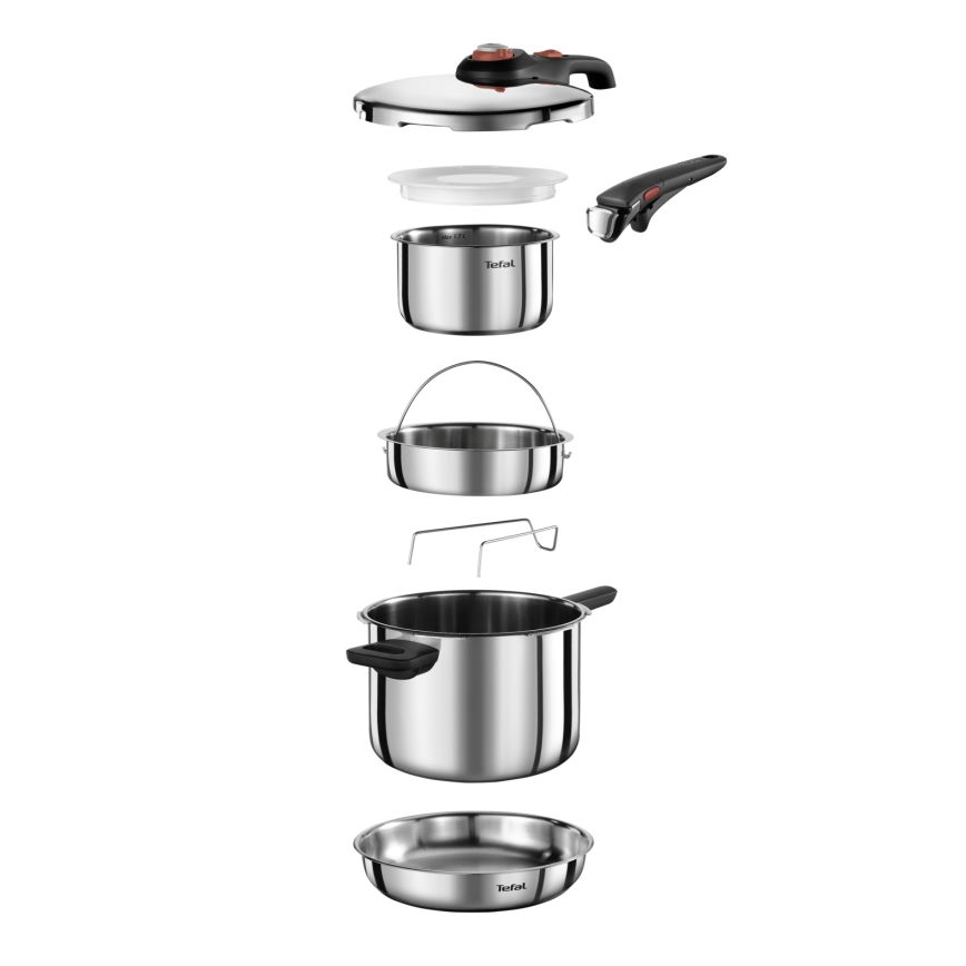 Tefal - 6 l surupott SECURE TRENDY + 5-osaline komplekt INGENIO EMOTION
