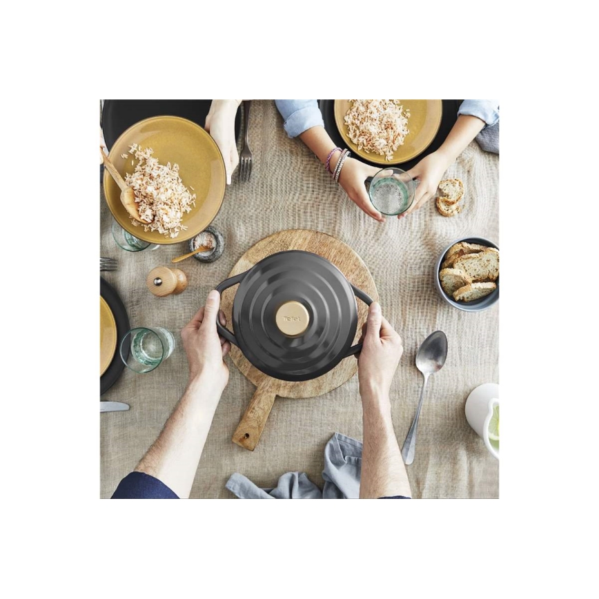Tefal - Ahjunõu kaanega AIR 20 cm antratsiit