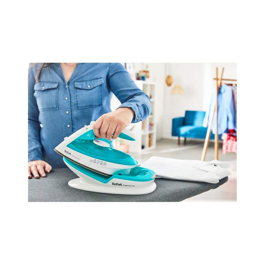 Tefal - Aurutriikraud FREEMOVE AIR 2400W/230V valge/türkiis