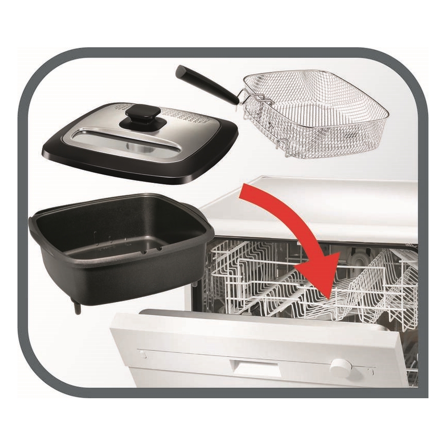 Tefal - Fritüür 2 l VERSALION DE LUXE 7in1 1600W/230V must