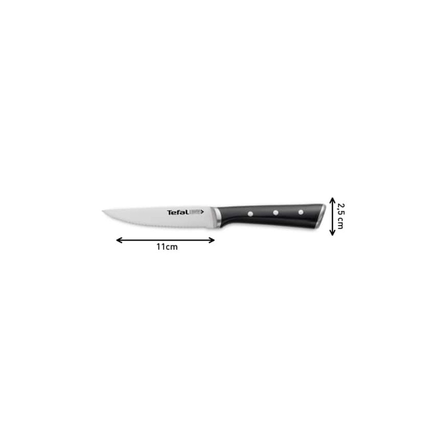 Tefal - Roostevabast terasest steakinugade komplekt ICE FORCE 11 cm läikiv kroom/must 4 tk