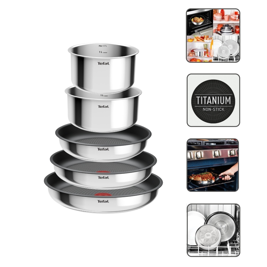 Tefal - INGENIO COOK 6-osaline roostevabast terasest kööginõude komplekt