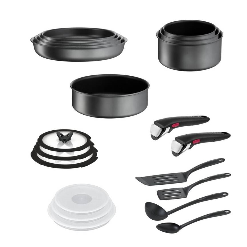 Tefal - 20-osaline kööginõude komplekt INGENIO DAILY CHEF ON must