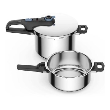 Tefal - Kiirkeedupottide komplekt 4/6 l SECURE TRENDY roostevaba