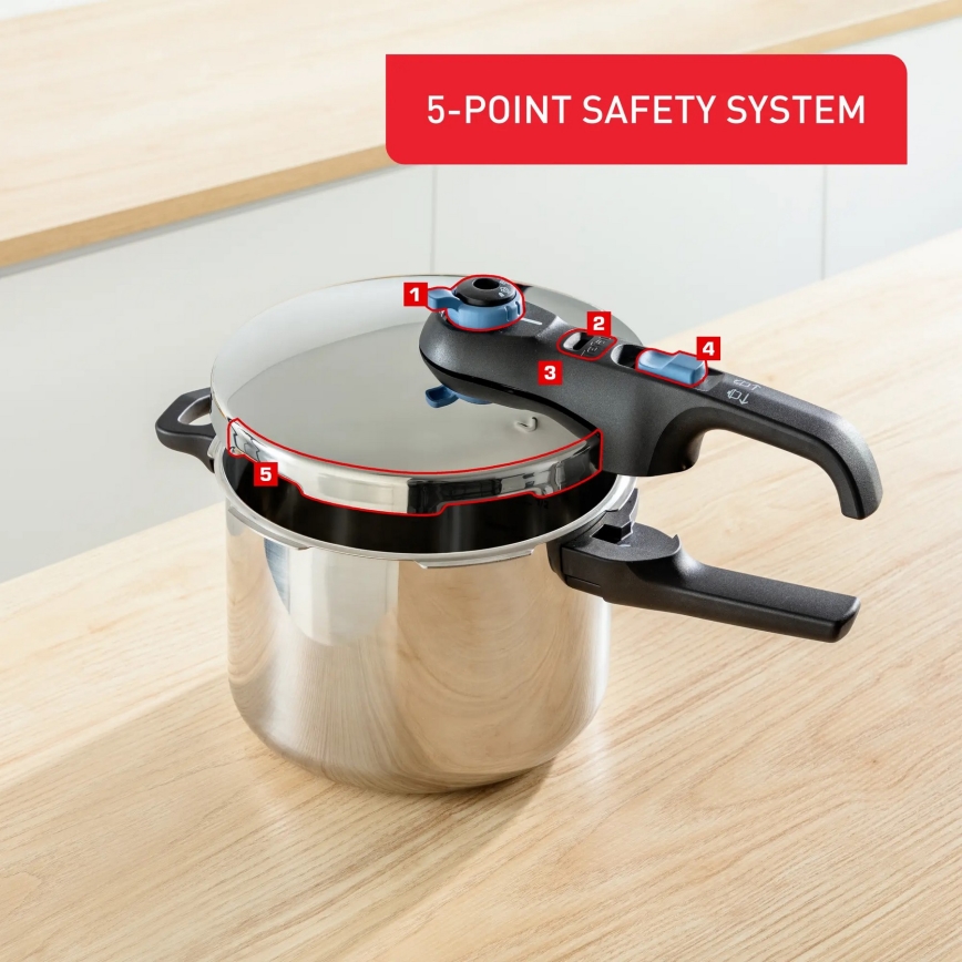 Tefal - Kiirkeedupottide komplekt 4/6 l SECURE TRENDY roostevaba