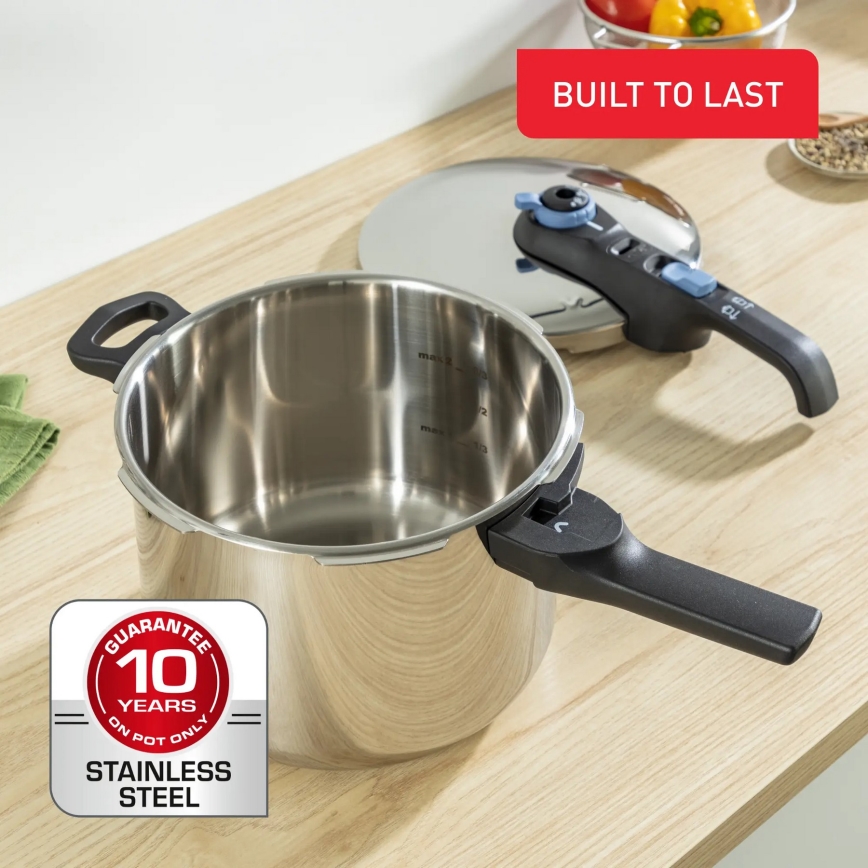 Tefal - Kiirkeedupottide komplekt 4/6 l SECURE TRENDY roostevaba
