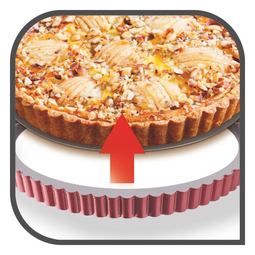 Tefal - Koogivorm eemaldatava põhjaga DELIBAKE 28 cm punane