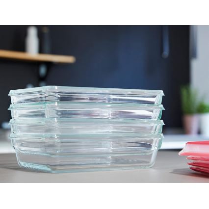 Tefal - MSEAL GLASS 0,8 l säilituskarp, punane/klaas