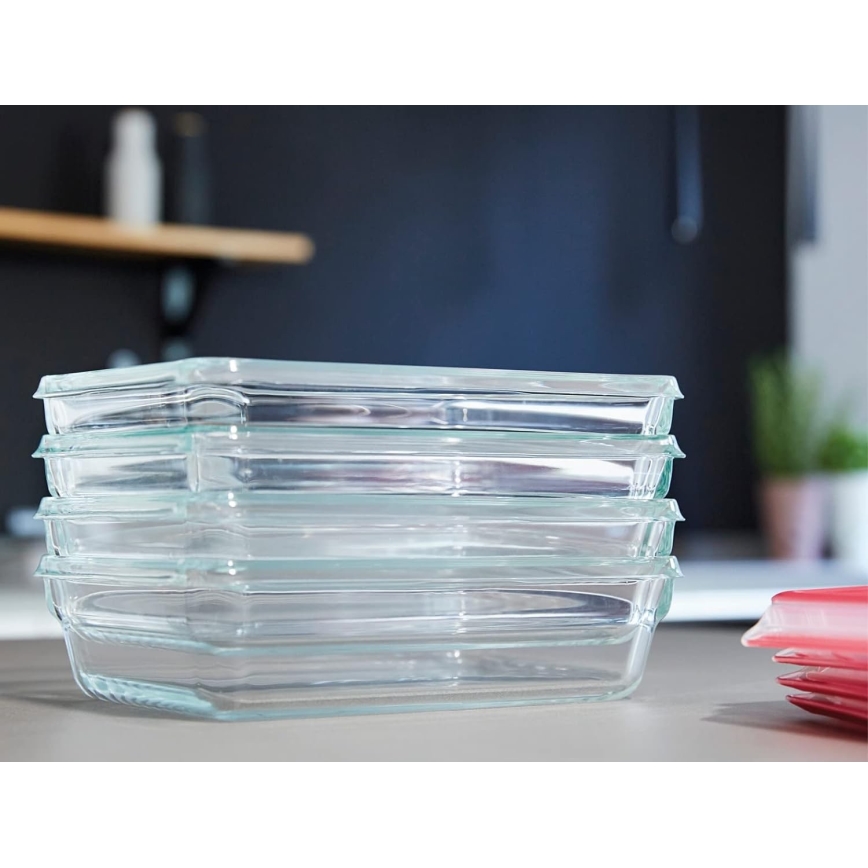 Tefal - MSEAL GLASS 0,8 l säilituskarp, punane/klaas