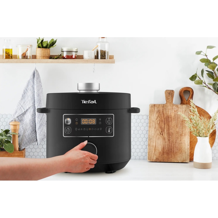 Tefal - Multifunktsionaalne elektriline pott TURBO CUISINE 4,8 l 1090W/230V must