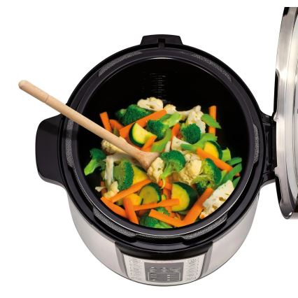 Tefal - Multifunktsionaalne elektriline survepott ALL IN ONE POT 1100W/230V matt kroom/must