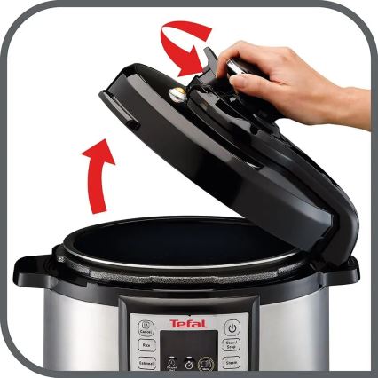 Tefal - Multifunktsionaalne elektriline survepott ALL IN ONE POT 1100W/230V kroom/must