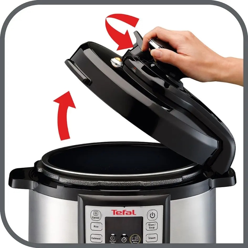 Tefal - Multifunktsionaalne elektriline survepott ALL IN ONE POT 1100W/230V matt kroom/must