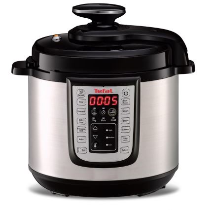 Tefal - Multifunktsionaalne elektriline survepott ALL IN ONE POT 1100W/230V kroom/must