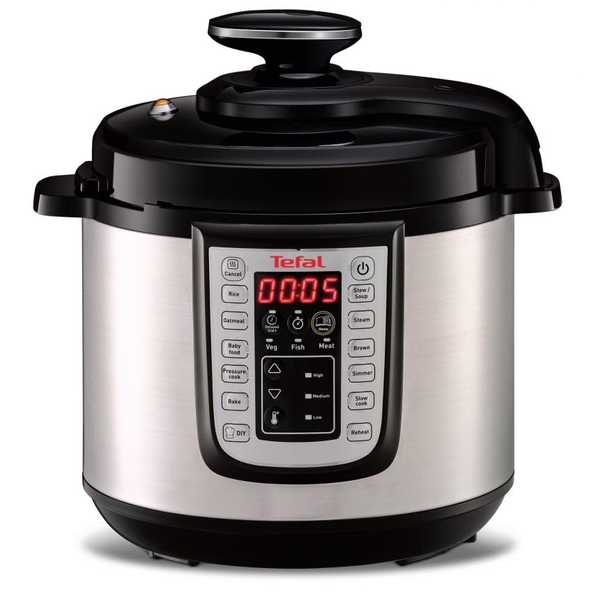 Tefal - Multifunktsionaalne elektriline survepott ALL IN ONE POT 1100W/230V matt kroom/must