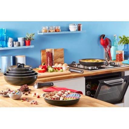 Tefal - Nõudekomplekt 10 tk INGENIO EASY COOK & CLEAN BLACK