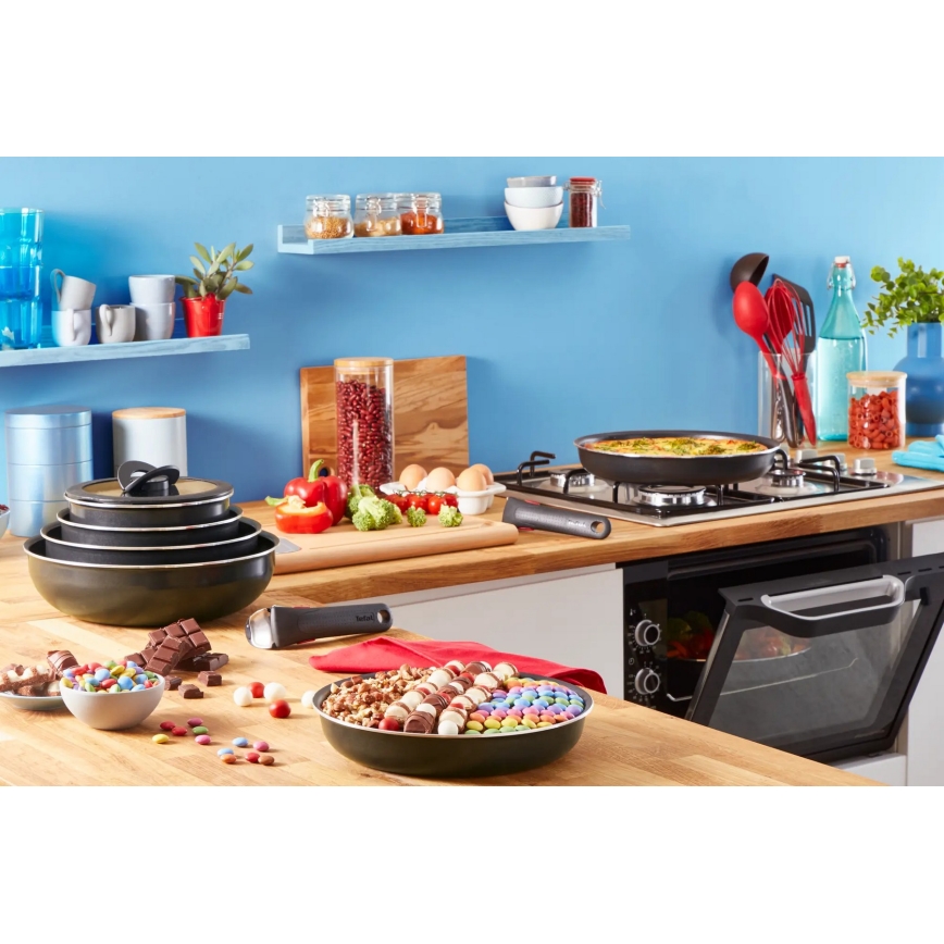 Tefal - Nõudekomplekt 10 tk INGENIO EASY COOK & CLEAN BLACK