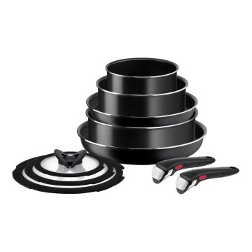 Tefal - Nõudekomplekt 10 tk INGENIO EASY COOK & CLEAN BLACK