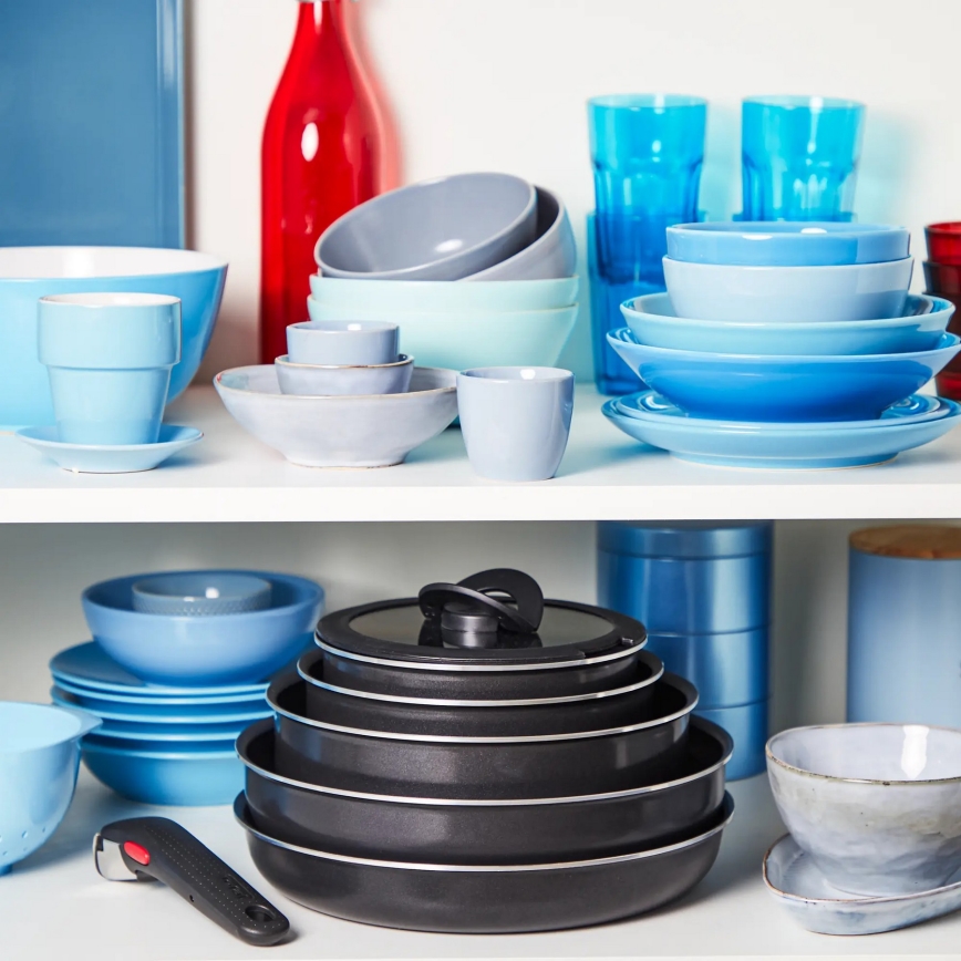 Tefal - Nõudekomplekt 10 tk INGENIO EASY COOK & CLEAN BLACK