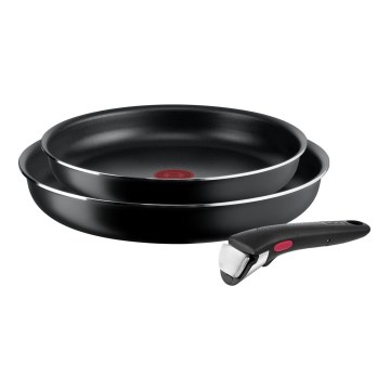 Tefal - Pannikomplekt 3 tk INGENIO EASY COOK & CLEAN BLACK