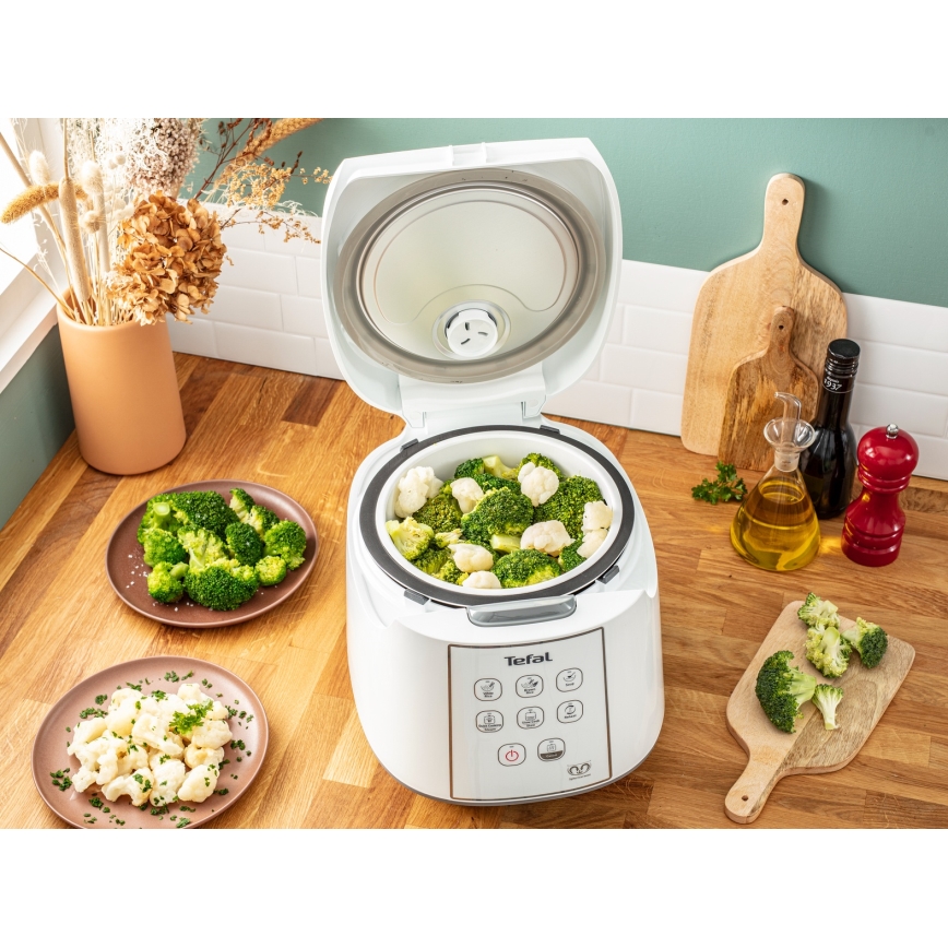 Tefal - Riisikeetja 8-ühes EASY COOK 750W/230V 5 l valge