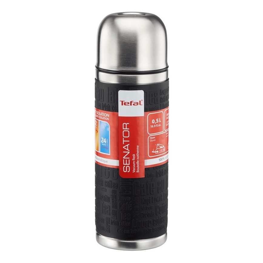 Tefal - Termos koos tassiga 0,5 l SENATOR roostevaba/must