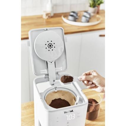 Tefal - Tilkumisfunktsiooniga kohvimasin LCD ekraaniga SENSE 1000W/230V valge