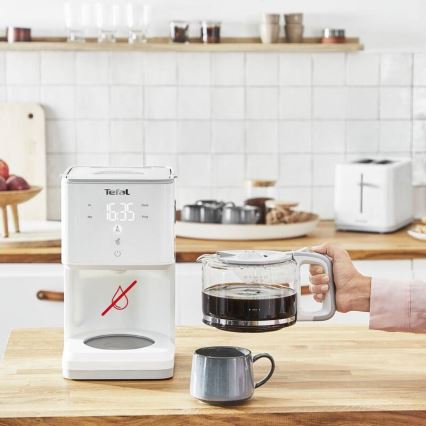 Tefal - Tilkumisfunktsiooniga kohvimasin LCD ekraaniga SENSE 1000W/230V valge