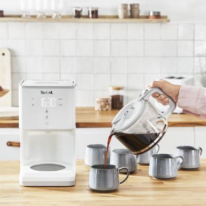Tefal - Tilkumisfunktsiooniga kohvimasin LCD ekraaniga SENSE 1000W/230V valge